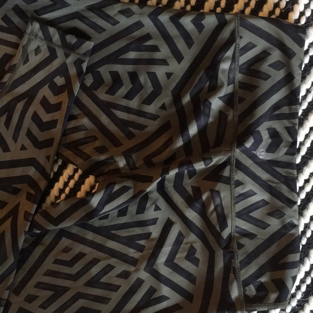 Army green tribal print lulu lemon pants